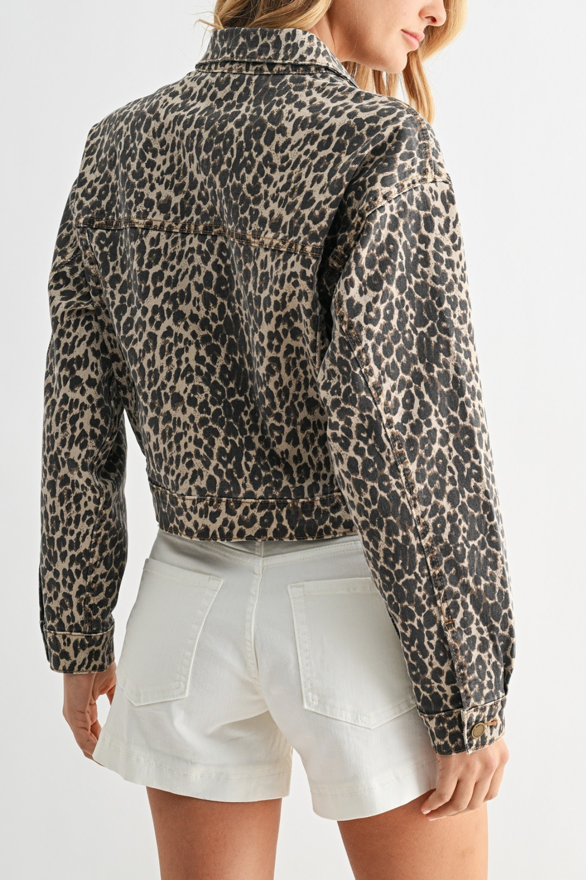 JBD Tied Waist Denim Crop Jacket