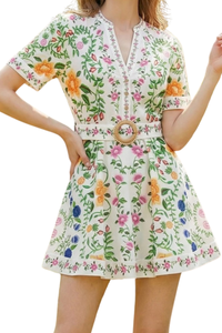 Garden Floral Mini Flare Dress