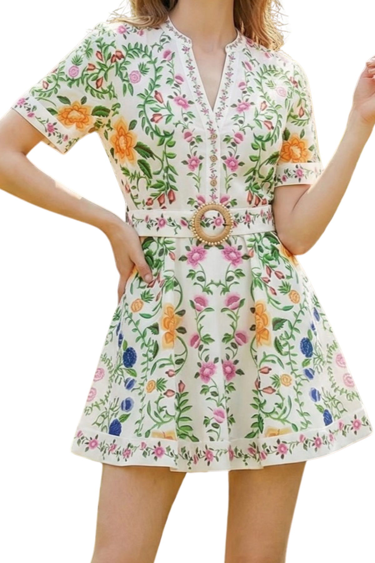 Garden Floral Mini Flare Dress