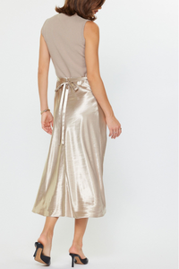 Metallic Front Midi Knit Dress