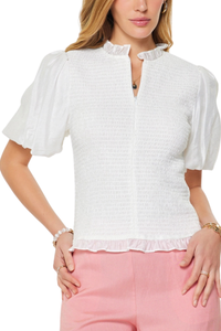 Puff Sleeve Smocked Top