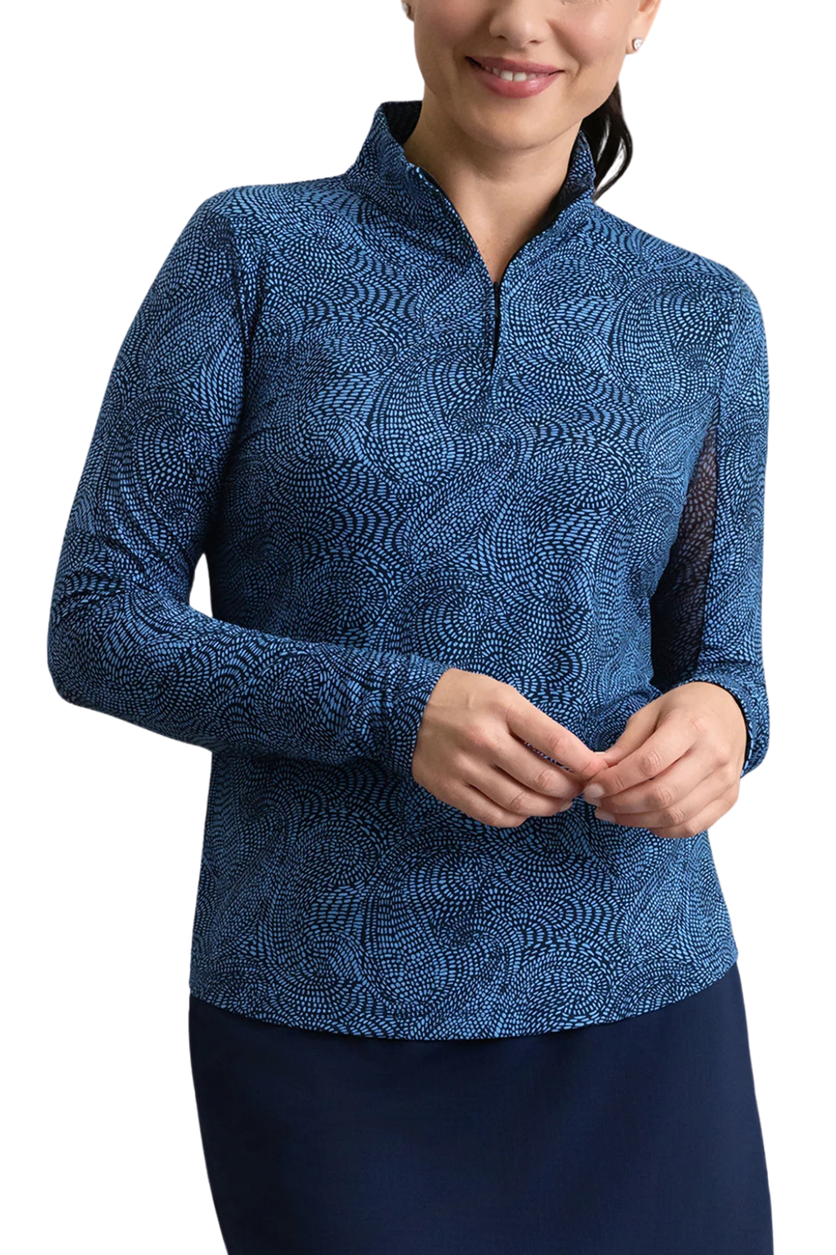 IBKUL Stephanie Long Sleeve Mock Neck Top