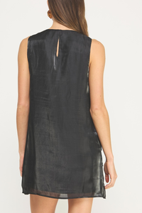 Tiered Satin Mini Dress