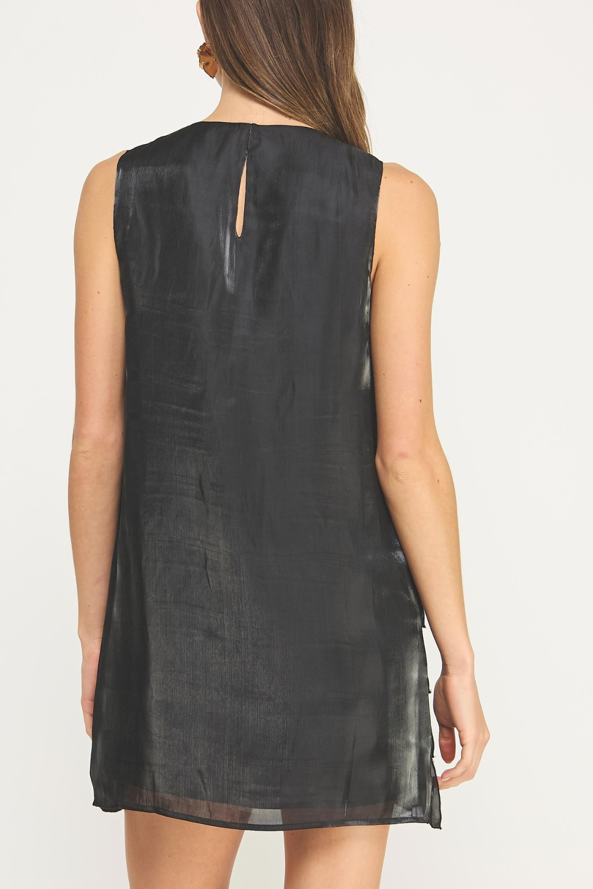 Tiered Satin Mini Dress