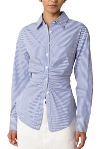 Aisha Striped Cinched Waist Shirt