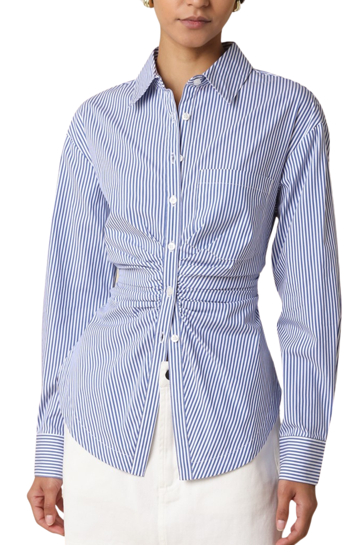 Aisha Striped Cinched Waist Shirt