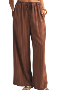 Drawstring Waist Stripe Pants