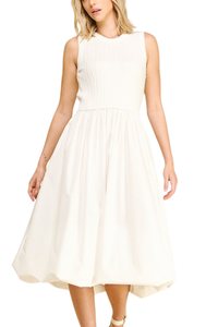 Puff Hem Midi Dress