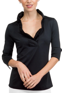 Jersey Ruffle 3/4 Sleeve Top