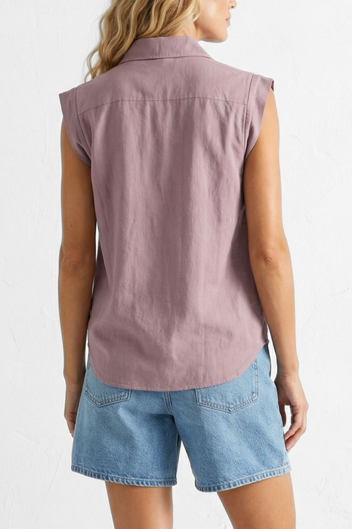 Cap Sleeve Hidden Placket Blouse