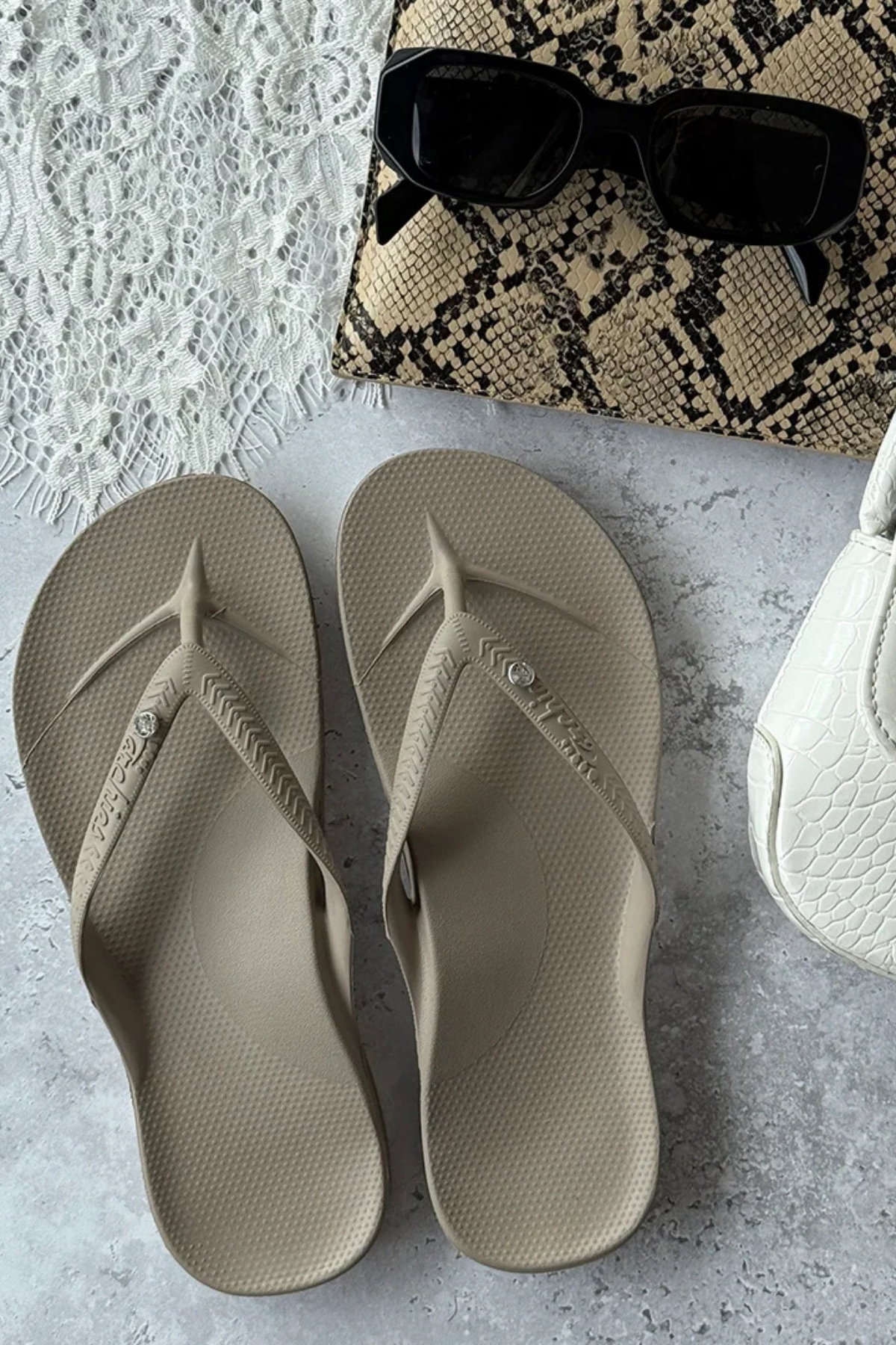 Archie's Arch Support Crystal Flip Flops