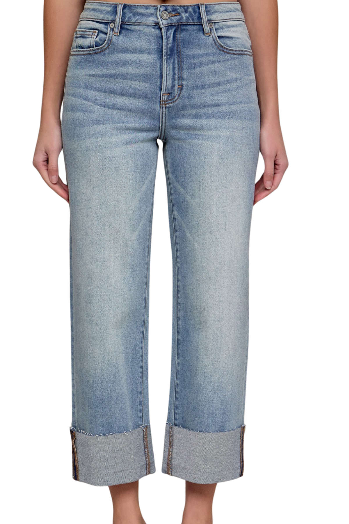 Hidden Ella High Rise Cuffed Wide Straight