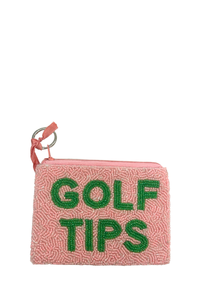 Golf Tips Beaded Coin Purse