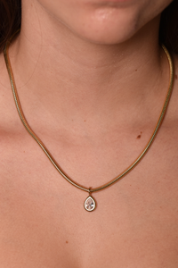 Teardrop CZ Pendant Necklace