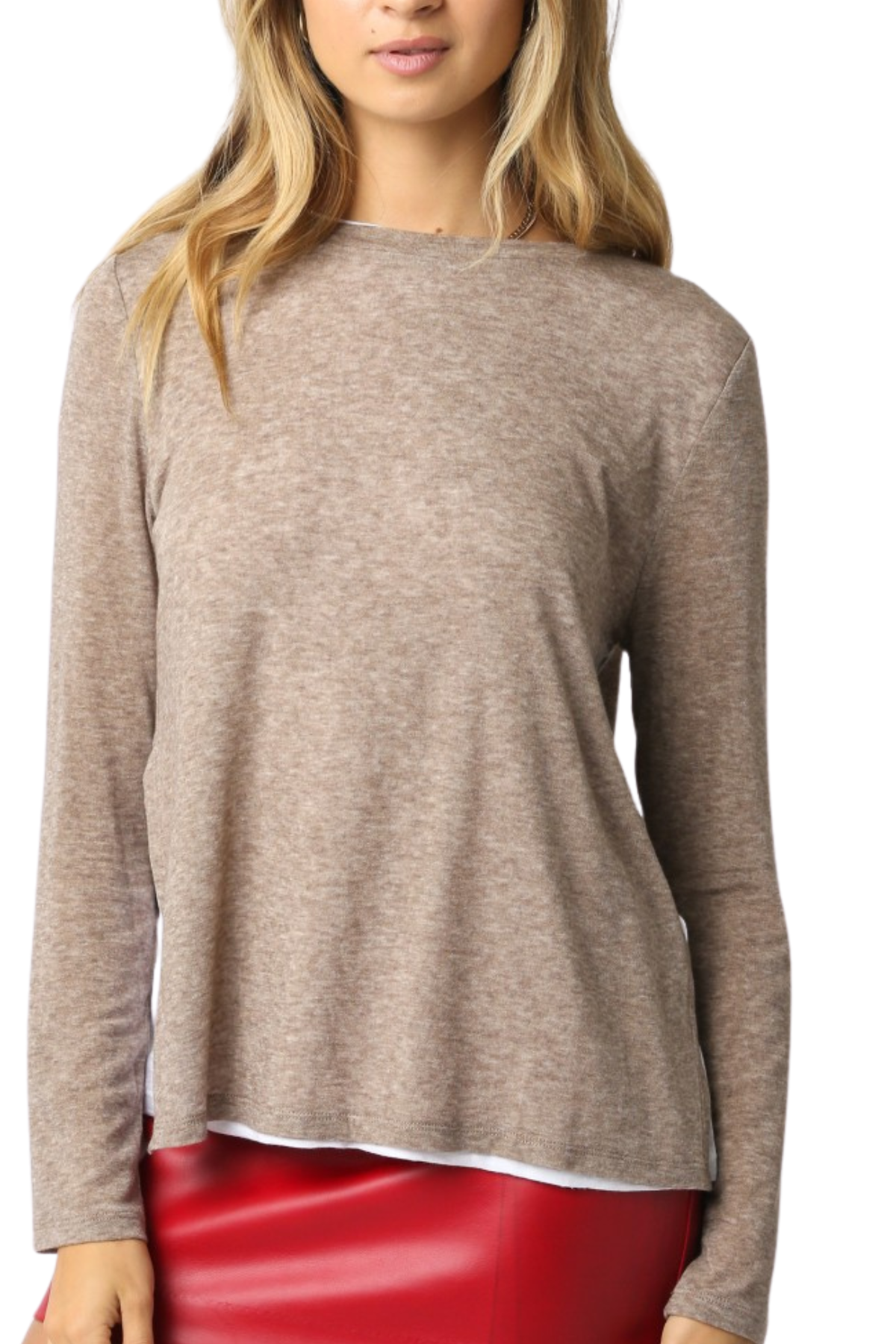 Olivaceous Lined Long Sleeve Top