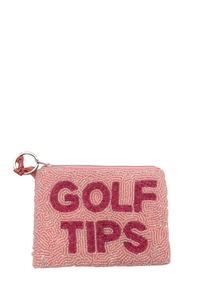 Golf Tips Beaded Coin Purse