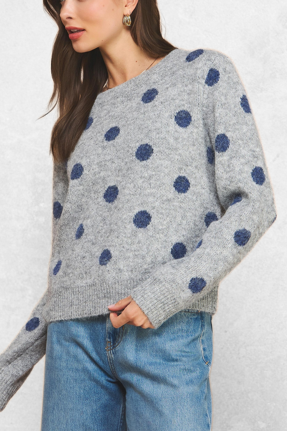 Polka Dot Knit Sweater