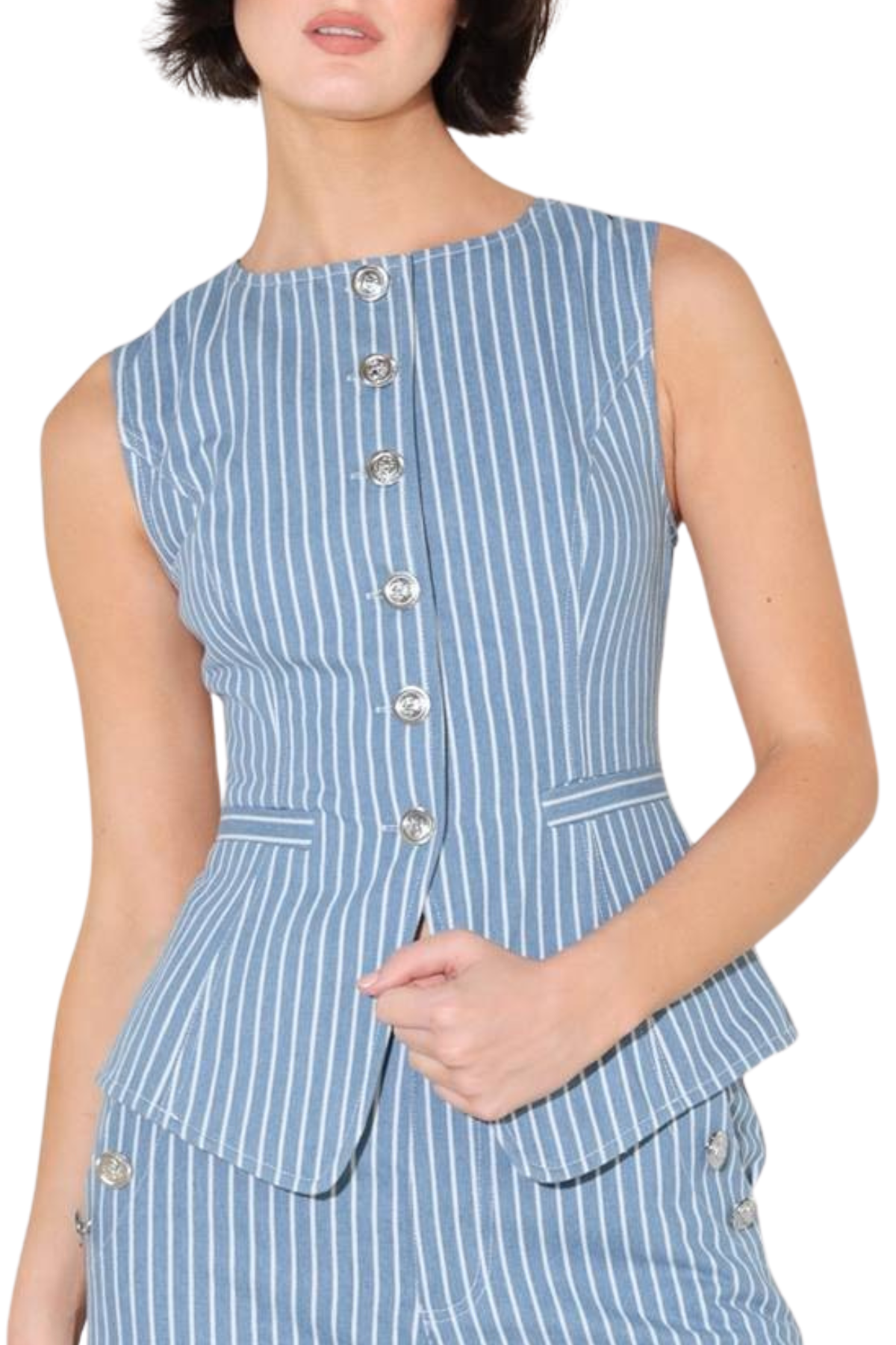 Striped Woven Vest