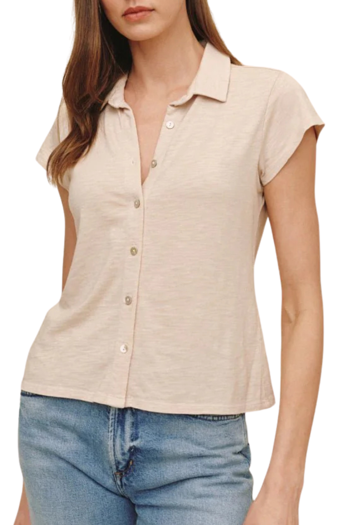 Bella Dahl Cap Sleeve Button Down