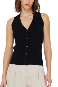 Pleated Sleeveless Sweater Top