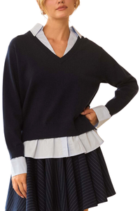 SRB Double Layer Collared Sweater Top