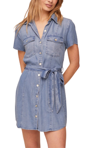 Bella Dahl Short Sleeve Seamed Shirt Dress