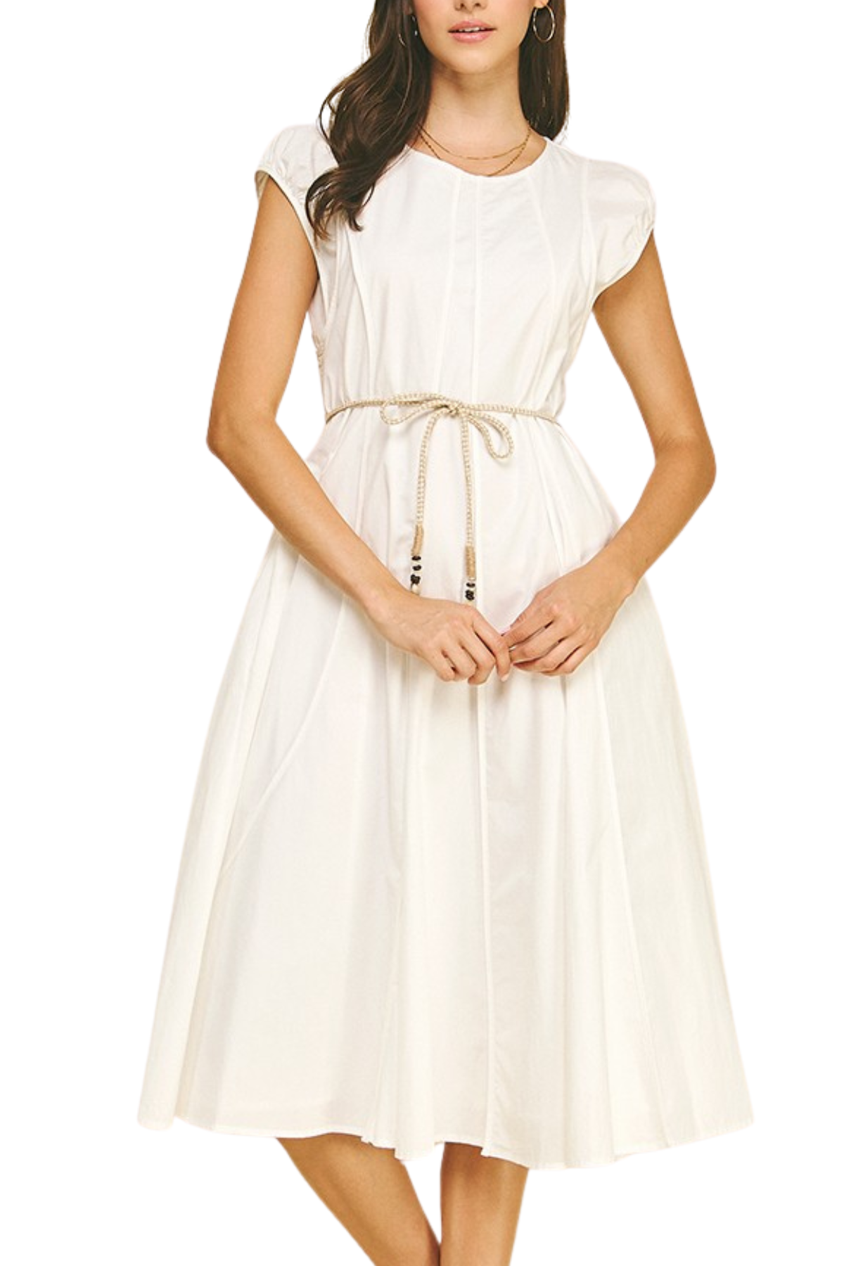 Midi Dress With Rope Belt