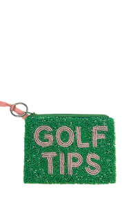 Golf Tips Beaded Coin Purse