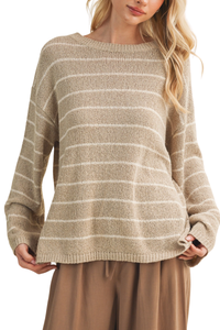 Stripe Knit Pullover Sweater