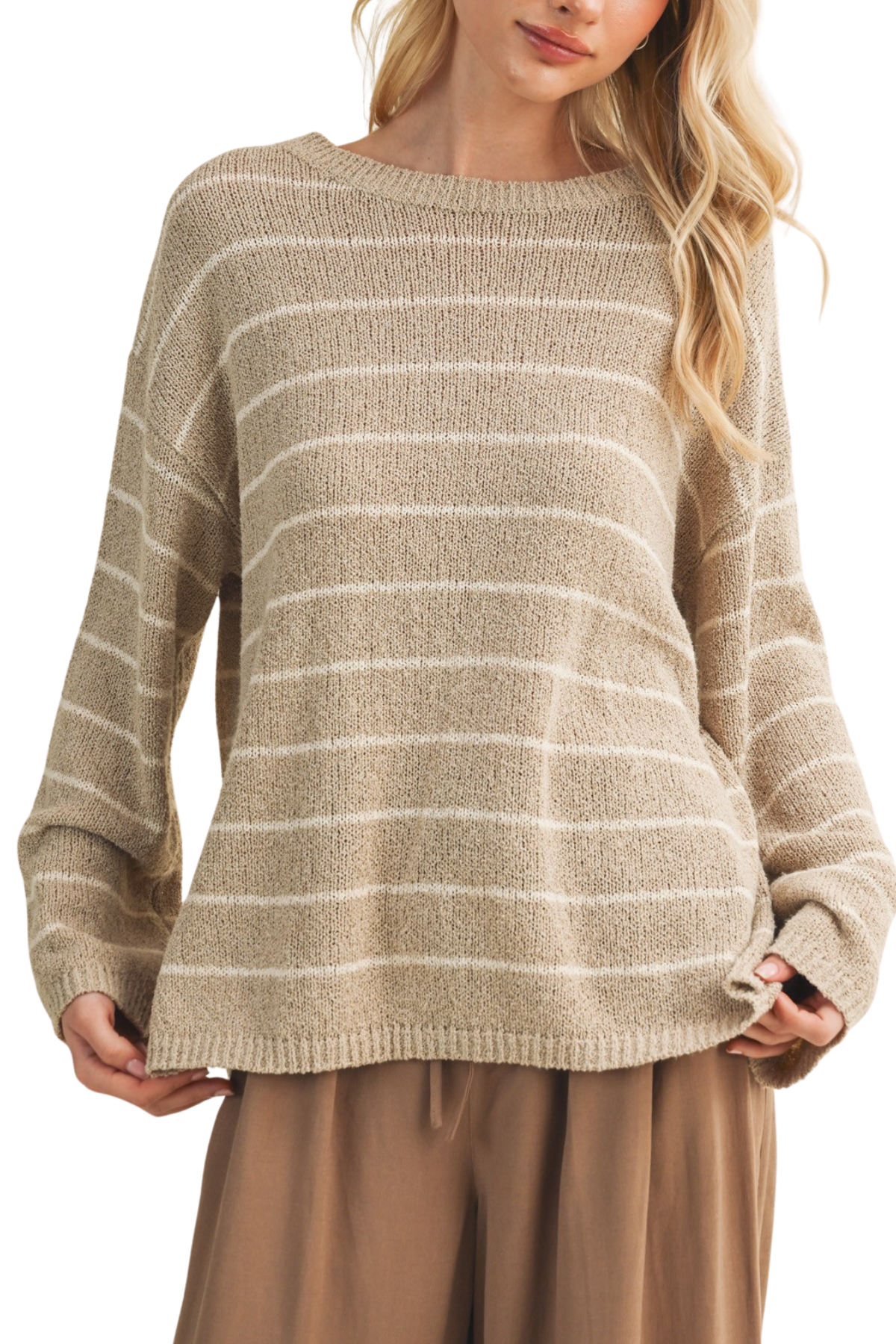 Stripe Knit Pullover Sweater