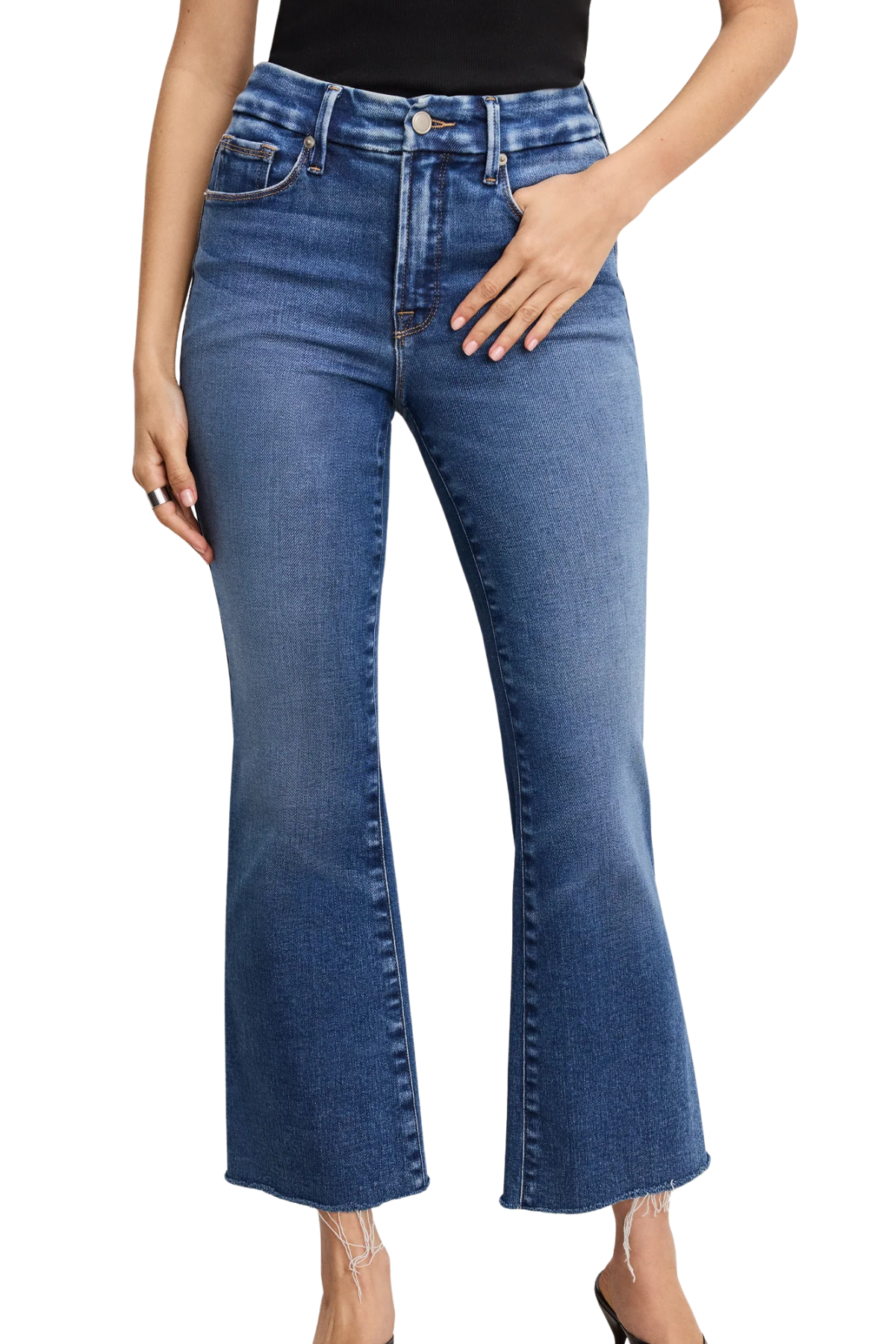 Good American Soft Tech Mini Boot Jeans