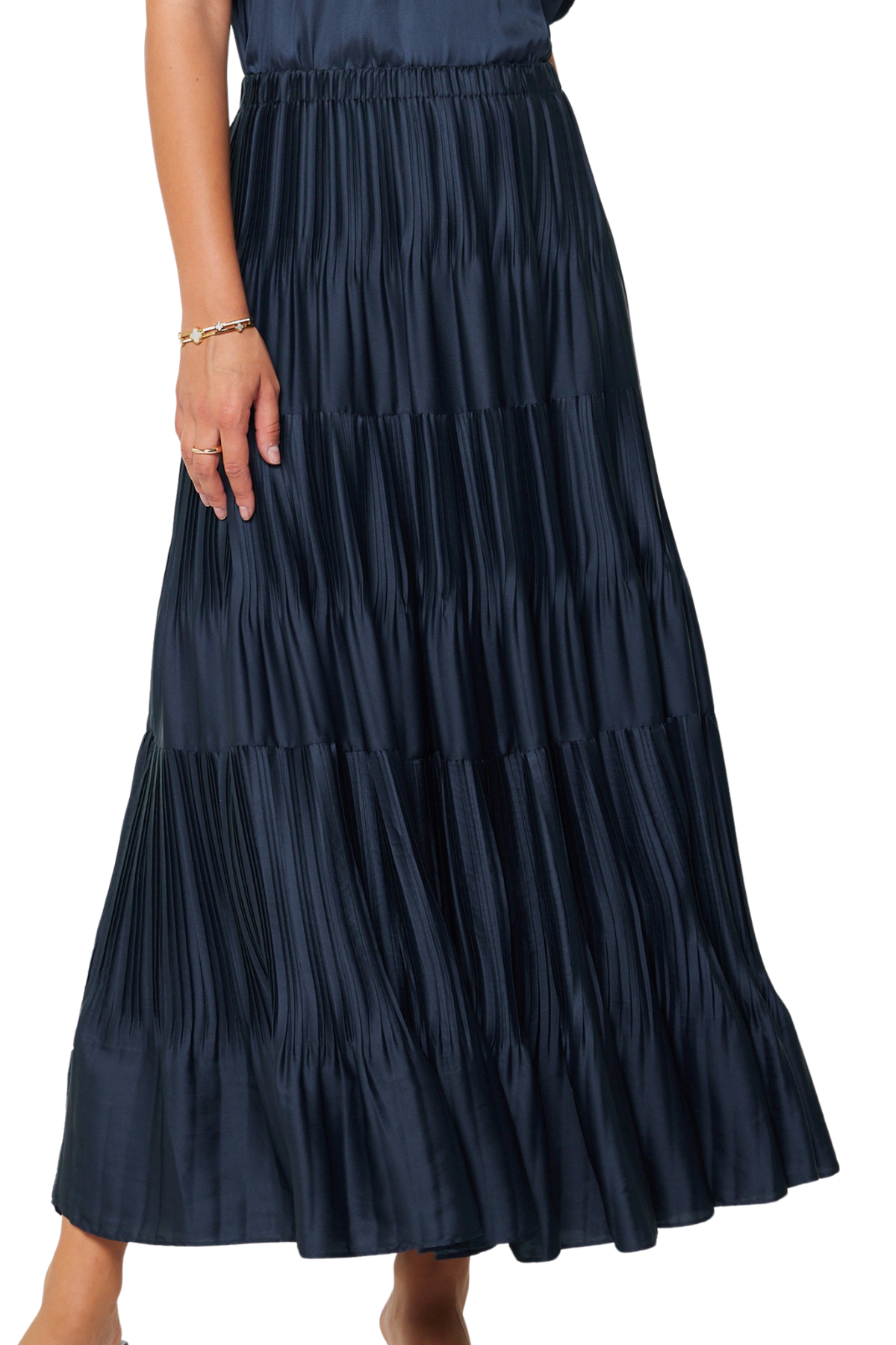 Pleated Tiered Skirt