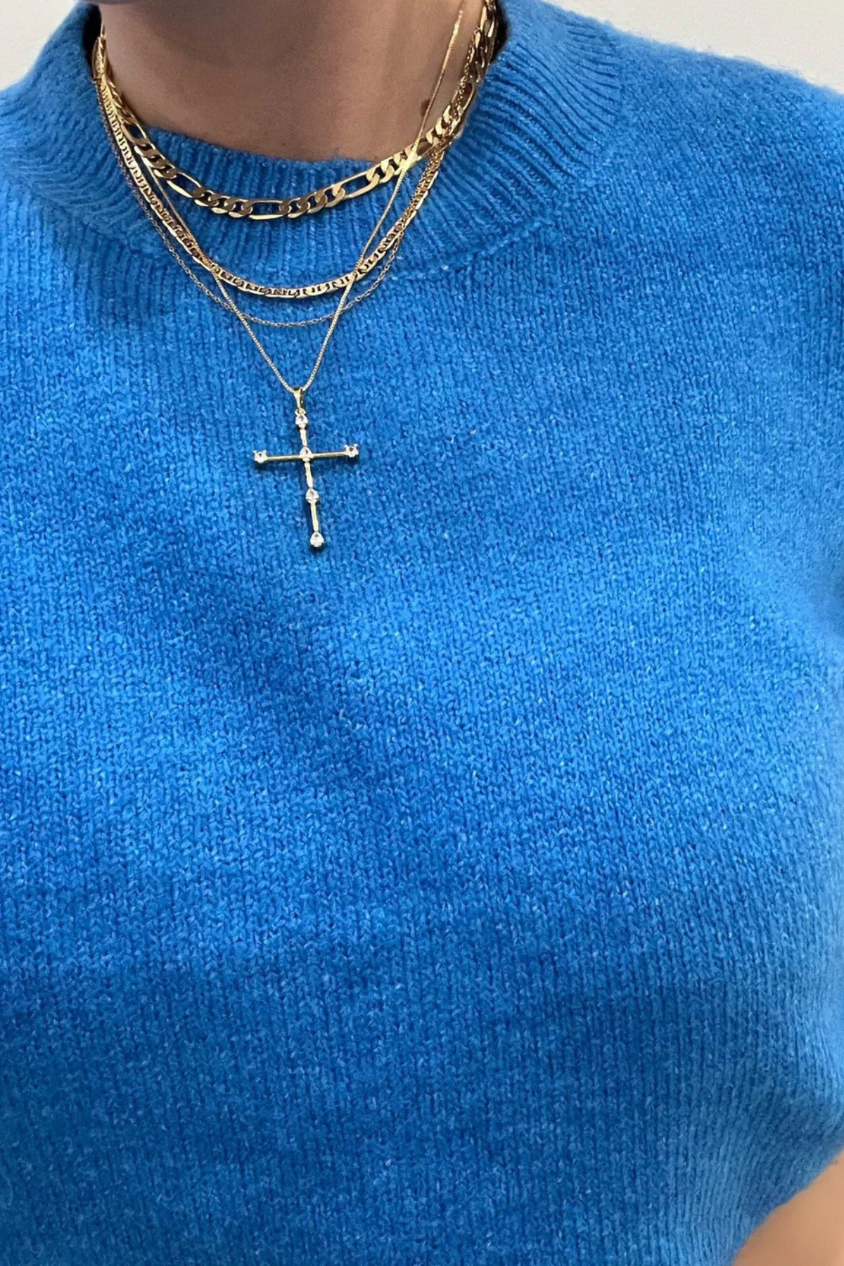 Tom'e Cz Cross Necklace