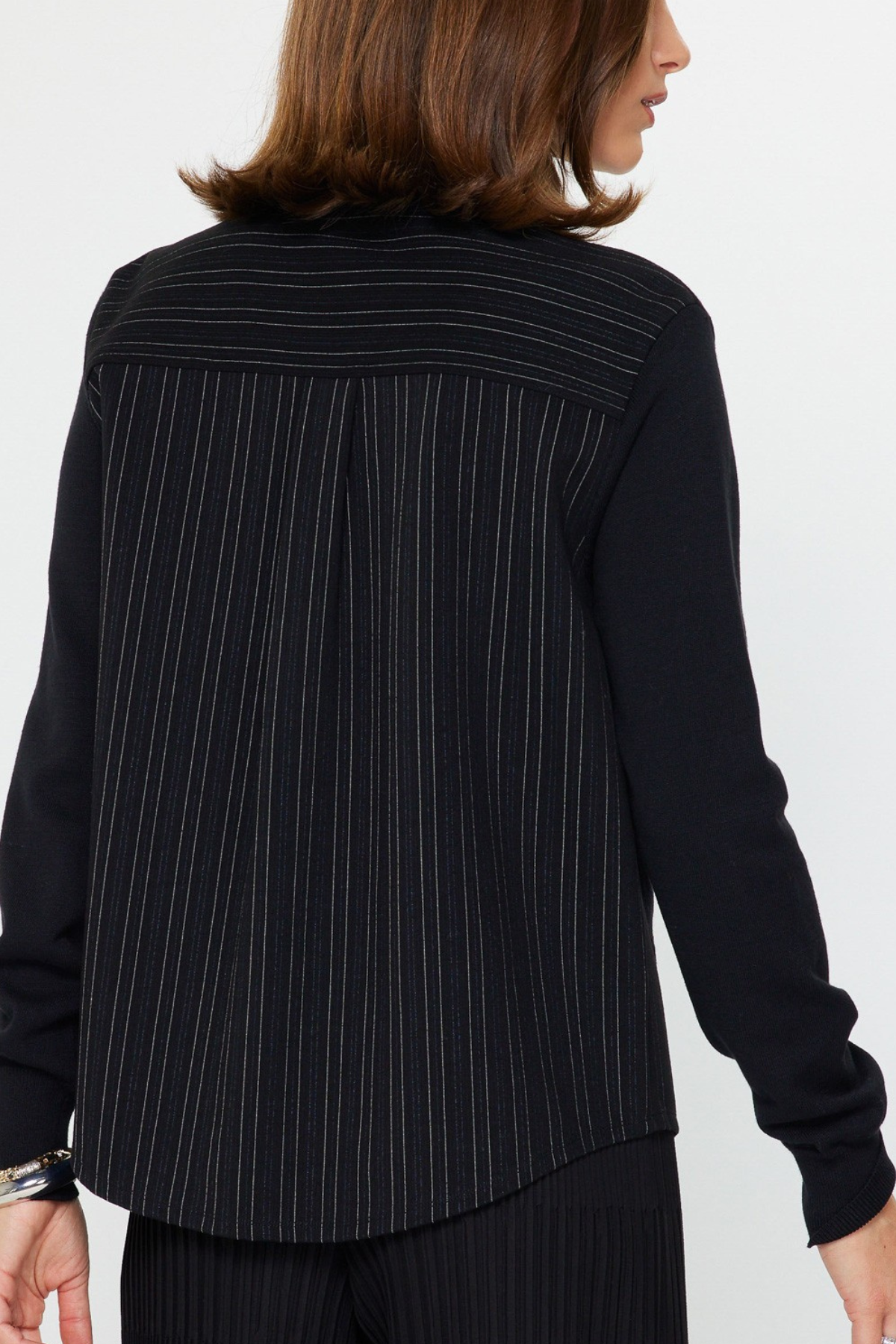 Woven Combo Sweater Shirt