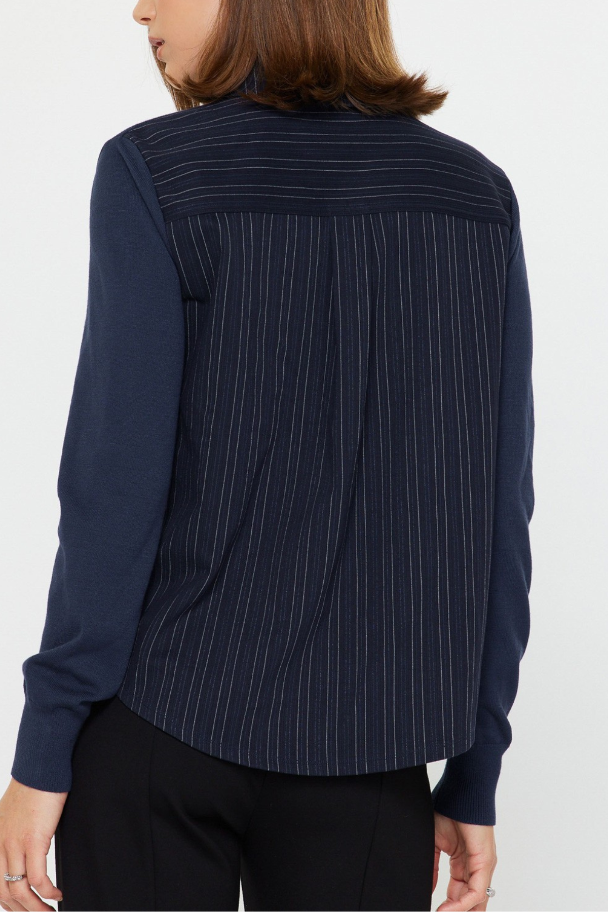 Woven Combo Sweater Shirt