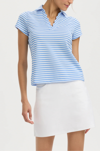 Renwick Stripe Scallop Placket Polo