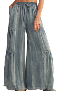 Ruffled Side Wide Pants