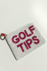 Golf Tips Beaded Coin Purse