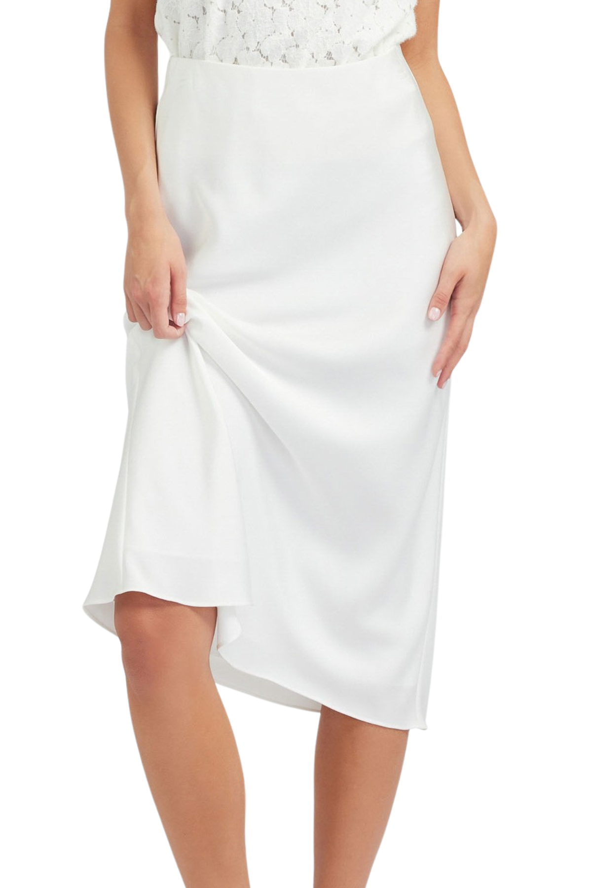 Satin Bias Midi Skirt