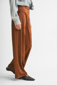 High Waisted Suede Trousers