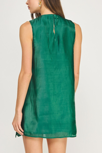 Tiered Satin Mini Dress