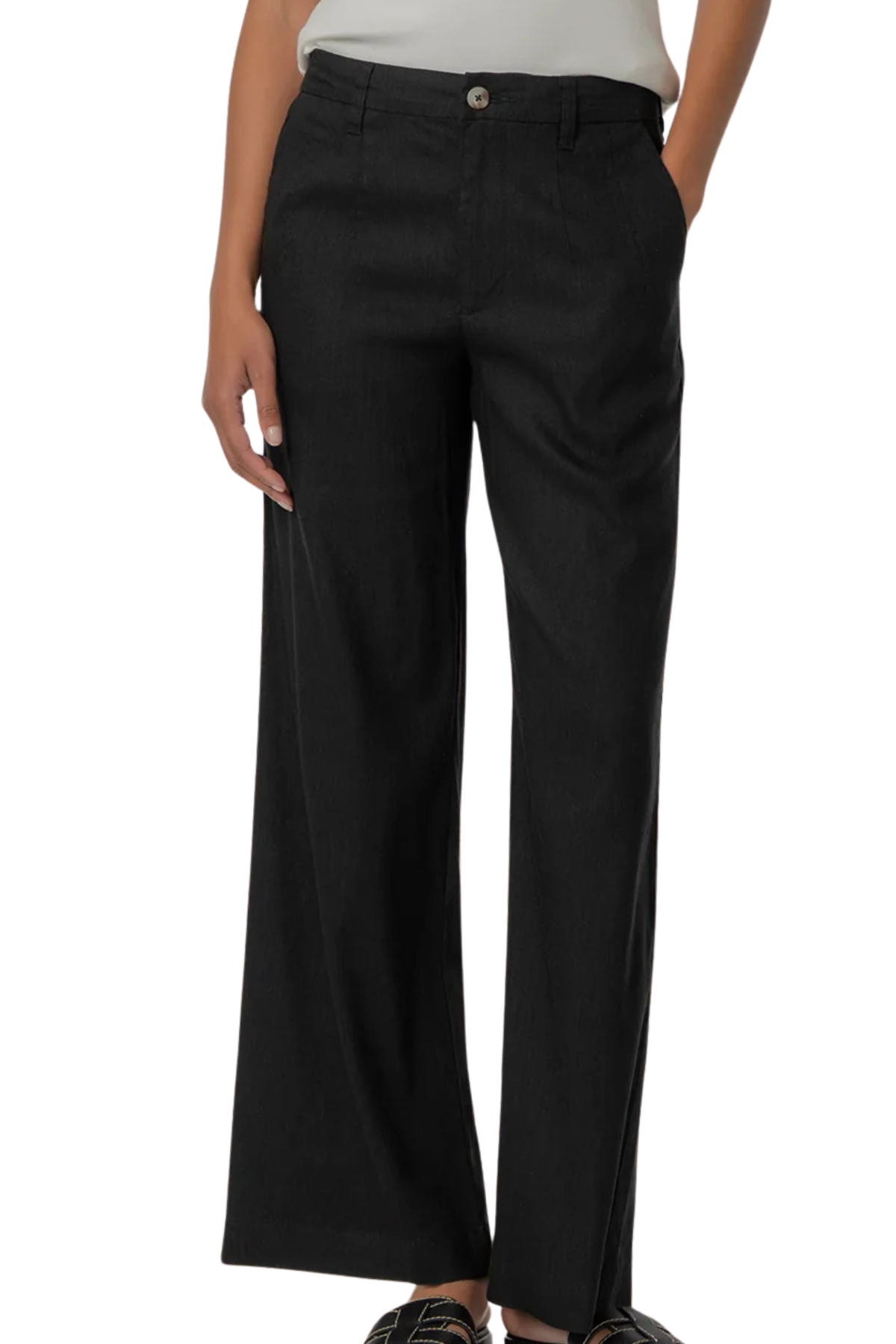 Kut Meg Linen High Rise Wide Straight Leg