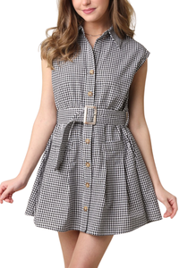 Norah Gingham Belted Dress