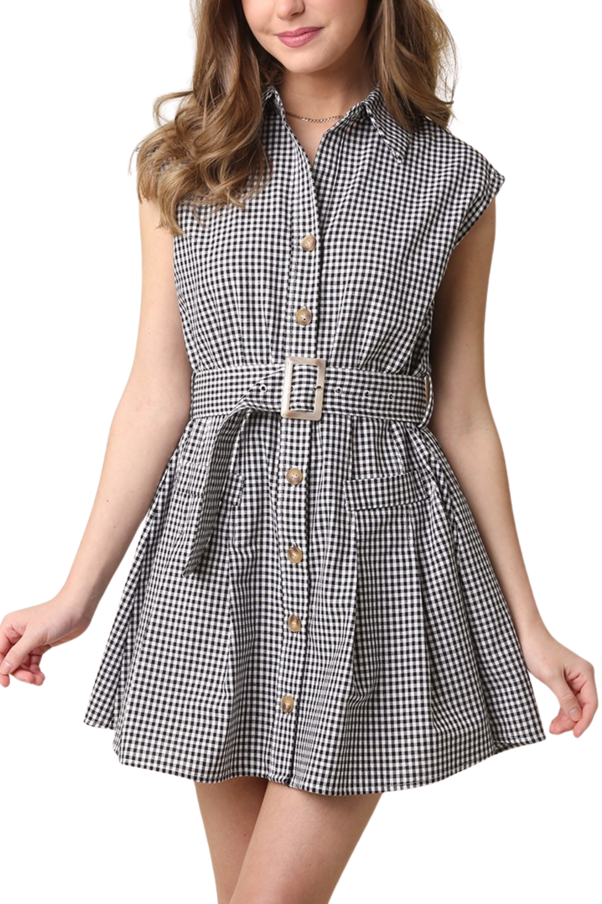 Norah Gingham Belted Dress