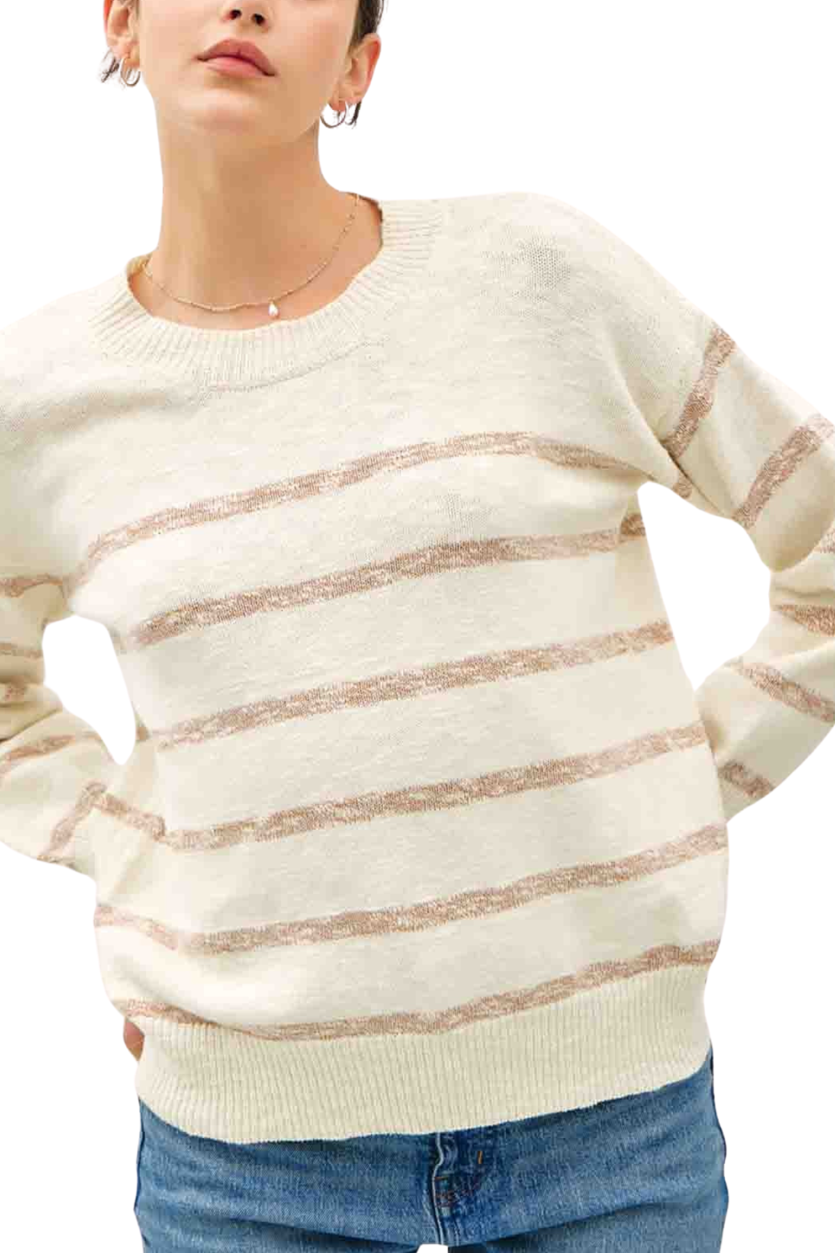 Lexi Drop Shoulder Striped Sweater
