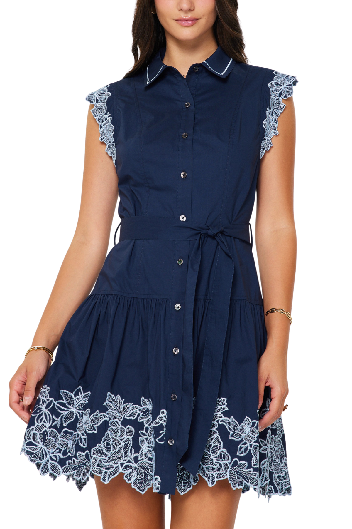 Floral Embroidered Mini Dress
