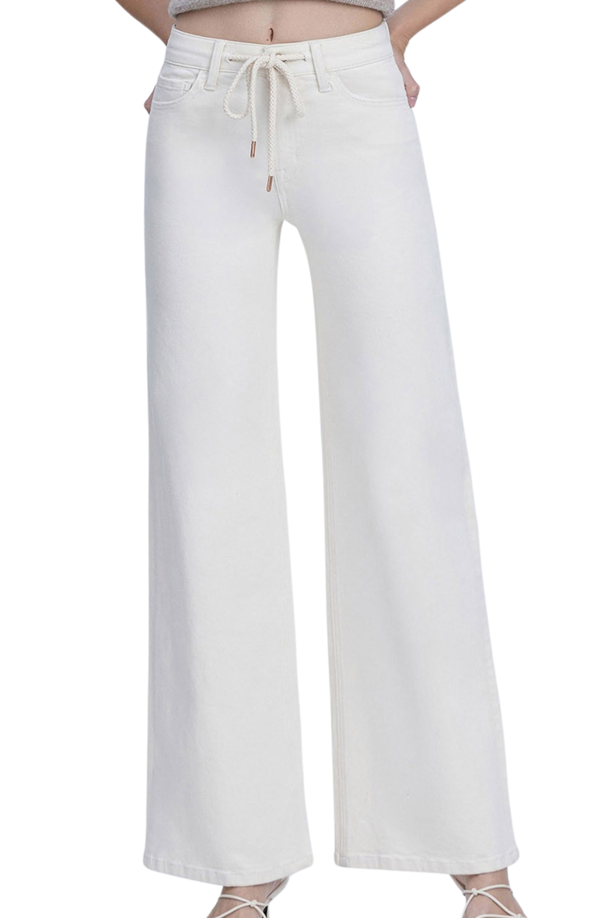 Vervet High Rise Drawstring Wide Leg Jeans