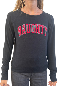 Naughty Lightweight Brushed Fleece Pullover Sweater
