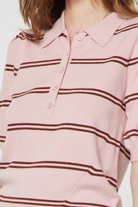Short Sleeve Knit Polo Top