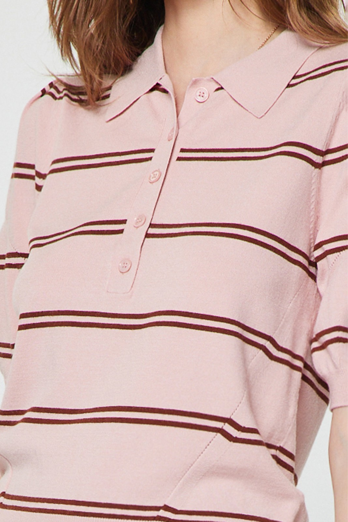 Short Sleeve Knit Polo Top